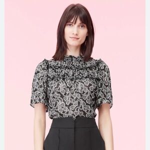 Rebecca Taylor Celia Lace Clip Blouse